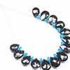 Natural Black Spinel Faceted Pear Drops Briolette Beads 14 Beads and Sie from 7mm to 9mm